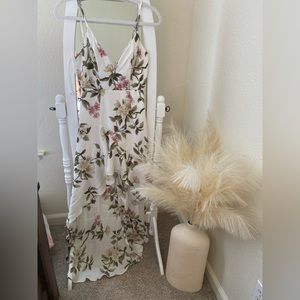 Floral print high-low midi dress
